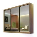 Ver imagem 4 de Guarda Roupa Diamond 3 Portas 8 Gavetas 3 Espelhos Cor:cumaru