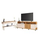 Ver imagem 1 de Rack Bancada Graci 1.8 com Aparador Vivant Off White Cinamomo – Hb Móveis