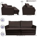 Ver imagem 3 de Sofá sem Caixa Retrátil Baú 1,75m Lounge Linho Marrom cama inbox