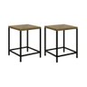Kit Industrial com 2 Banquetas Baixas - Carvalho/Preto - 1