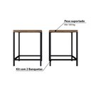 Ver imagem 3 de Kit Industrial com 2 Banquetas Baixas - Carvalho/Preto