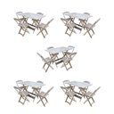 Ver imagem 1 de Kit 5 Jogos De Mesa Dobravel Com 4 Cadeiras De Madeira 120X70 Para Restaurante E Bar- Sem Pintura