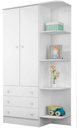 Ver imagem 3 de Jogo de Quarto Infantil Doce Sonho - Berço Simples, Cômoda, Armário - Branco - Qmovi