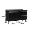 Ver imagem 5 de Gabinete para Cozinha Nero 144 cm Balcão 2 Portas 100% MDF:Nero