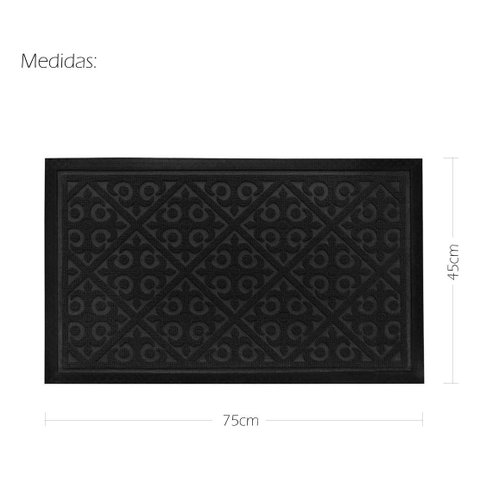 Kapazi Tapete Comercial Hidro Absorvente de Água Secar Pés Edifício Cor Preto Desenho do Tecido Geom