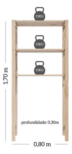 Suporte Maquina Lavar Estante Organiza Lavanderia Compacta | Technox Comercio Ltda - 2