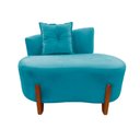 Ver imagem 3 de Namoradeira Sofá Feijão Luna 100cm Orgânica Suede Azul Turquesa