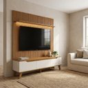 Ver imagem 1 de Rack com Painel para TV 75 Polegadas MDF/MDP 183cm x 185,5cm Casuá Pinho Off White Liverpool