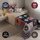 Ver imagem 1 de Kit Edredom Boy Solteiro Infantil e Juvenil 4 Peças Esportes Estampa Digital 300 Fios