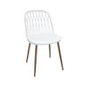 Cadeira de Jantar Elis Branco Pés Palito de Madeira - D'Rossi DRossi Cadeira Elis Branco Pés Palito  - 1