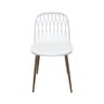 Cadeira de Jantar Elis Branco Pés Palito de Madeira - D'Rossi DRossi Cadeira Elis Branco Pés Palito  - 2
