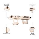 Ver imagem 4 de Mesa de Centro para Sala Pés Metálicos Kit 2 Mindy H01 Off White - Mpozenato
