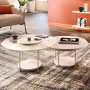 Ver imagem 3 de Mesa de Centro para Sala Pés Metálicos Kit 2 Mindy H01 Off White - Mpozenato