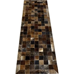 Tapete De Couro Passadeira Marrom Exótico 0,70x2,30 c/ Borda
