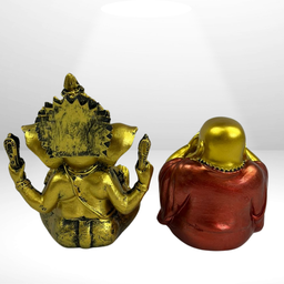 Buda Tailandês + Deusa Ganesha Estatua Resina Decoração Paz - 3