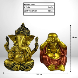 Buda Tailandês + Deusa Ganesha Estatua Resina Decoração Paz - 6