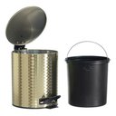 Ver imagem 2 de Kit Lavabo Luxo Lixeira Cesto 5 Litros com Pedal + Escova