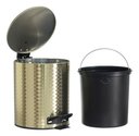 Ver imagem 2 de Kit Lavabo Luxo Lixeira Cesto 5 Litros com Pedal + Escova