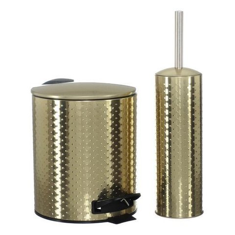 Kit Lavabo Luxo Lixeira Cesto 5 Litros com Pedal + Escova