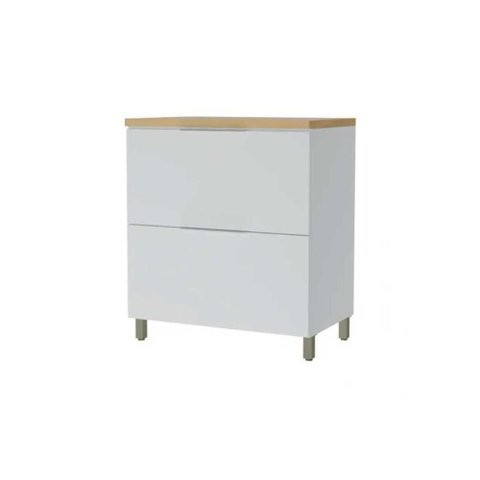 Módulo Cozinha Nesher Marquesa Balcão 1 Porta Basculante e 1 Gaveta 80cm Branca-nature - Nesher