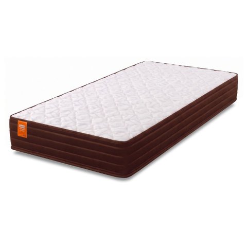 Colchão Solteiro Celuplas Molas Qatar 88x188x22cm Marrom / Branco - Suporta até 150kg por Pessoa
