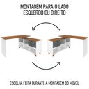Ver imagem 6 de Mesa Escrivaninha em L Golden e Estante Livreiro Stela A06 Branco/freijó/grafito - Mpozenato