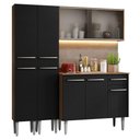 Ver imagem 1 de Armário de Cozinha Compacta 169cm Rustic/preto Emilly Madesa 10 Rustic/preto Rustic/preto