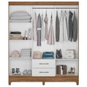 Ver imagem 3 de Guarda Roupa Casal Panamá 6 Portas Naturale Branco - Moval