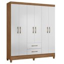 Ver imagem 1 de Guarda Roupa Casal Panamá 6 Portas Naturale Branco - Moval