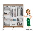 Ver imagem 2 de Guarda Roupa Casal Panamá 6 Portas Naturale Branco - Moval