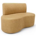Ver imagem 2 de Sofá 2 Lugares 140cm Orgânico para Sala de Estar Living Larissa L02 Couríssimo Fendi - Lyam Decor