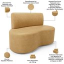 Ver imagem 3 de Sofá 2 Lugares 140cm Orgânico para Sala de Estar Living Larissa L02 Couríssimo Fendi - Lyam Decor