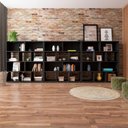 Ver imagem 1 de Conjunto de 3 Estantes Book com Diversos Nichos Preto
