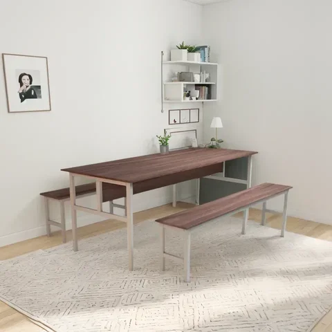 Conjunto Mesa Refeitório 10 Lugares com Banco Separado Escolar Empresa Copa