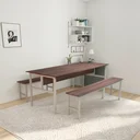 Ver imagem 1 de Conjunto Mesa Refeitório 10 Lugares com Banco Separado Escolar Empresa Copa