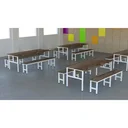 Ver imagem 3 de Conjunto Mesa Refeitório 10 Lugares com Banco Separado Escolar Empresa Copa