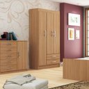 Ver imagem 1 de Conjunto Quarto de Solteiro com Guarda-Roupa e Cômoda Sapateira Evidência Móveis