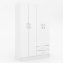 Ver imagem 2 de Quarto Solteiro com Guarda Roupa 4 Portas e Cômoda 6 Gavetas Branco