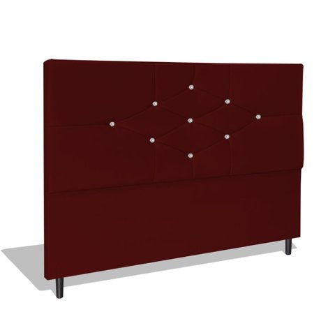 Cabeceira Estofada Box Solteiro Encosto para Cama T Cross 94x126 Marsala