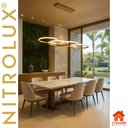 Ver imagem 6 de Pendente Anéis Dourado Led 48w 3 Temperaturas 3000k 4000k 6500k Bivolt Iluminação Moderna para Ambie