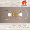Ver imagem 2 de Pendente Anéis Dourado Led 48w 3 Temperaturas 3000k 4000k 6500k Bivolt Iluminação Moderna para Ambie