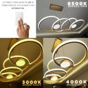 Ver imagem 3 de Pendente Anéis Dourado Led 48w 3 Temperaturas 3000k 4000k 6500k Bivolt Iluminação Moderna para Ambie