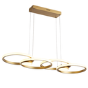 Ver imagem 1 de Pendente Anéis Dourado Led 48w 3 Temperaturas 3000k 4000k 6500k Bivolt Iluminação Moderna para Ambie