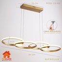 Ver imagem 4 de Pendente Anéis Dourado Led 48w 3 Temperaturas 3000k 4000k 6500k Bivolt Iluminação Moderna para Ambie