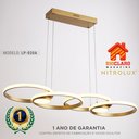 Ver imagem 7 de Pendente Anéis Dourado Led 48w 3 Temperaturas 3000k 4000k 6500k Bivolt Iluminação Moderna para Ambie