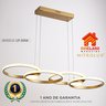 Pendente Anéis Dourado Led 48w 3 Temperaturas 3000k 4000k 6500k Bivolt Iluminação Moderna para Ambie - 7