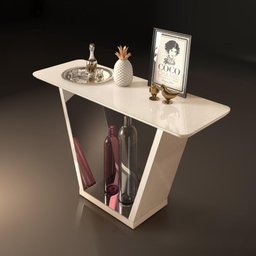 Aparador Fratello Sala Quarto Casal Tampo Arredondado Com Espelho Madeira MDF Branco Off White - 1