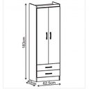 Ver imagem 5 de Guarda-Roupa de Bebê 2 Portas e Cômoda 6 Gavetas Evidência Móveis