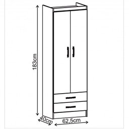 Guarda-Roupa de Bebê 2 Portas e Cômoda 6 Gavetas Evidência Móveis - 5 Guarda-Roupa de Bebê 2 Portas e Cômoda 6 Gavetas Evidência Móveis - 5