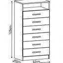 Ver imagem 4 de Guarda-Roupa de Bebê 2 Portas e Cômoda 6 Gavetas Evidência Móveis